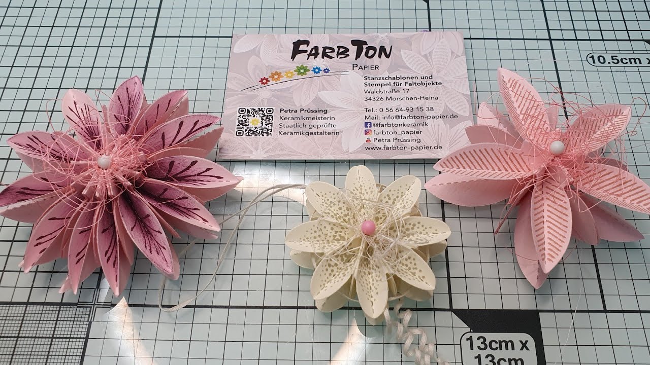 Blüten basteln mit Stanzen von FarbTon Papier