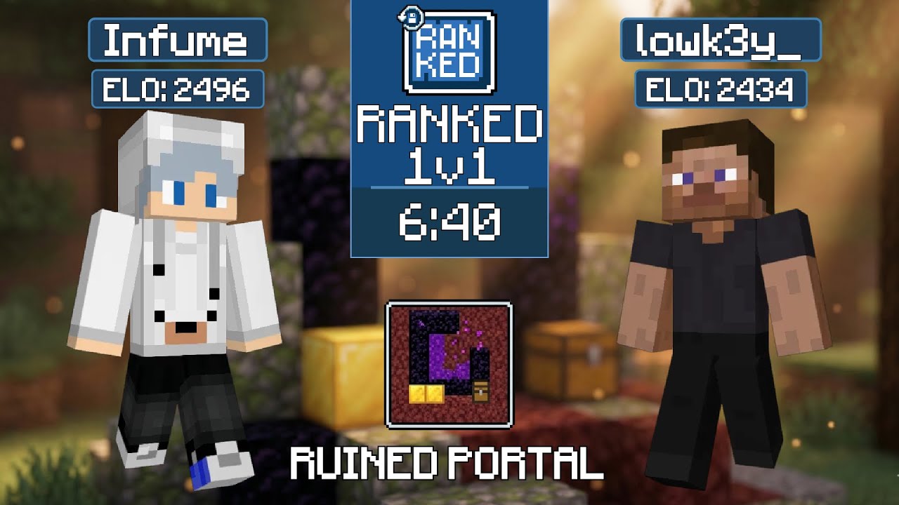 Infume vs lowk3y_ | MCSR Ranked | Ruined Portal Seed