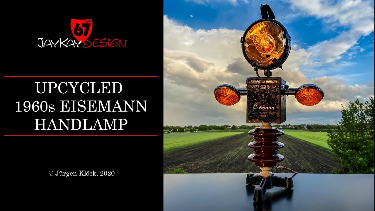 Upcycled 1960s Eisemann Handlamp to a lighting piece of art