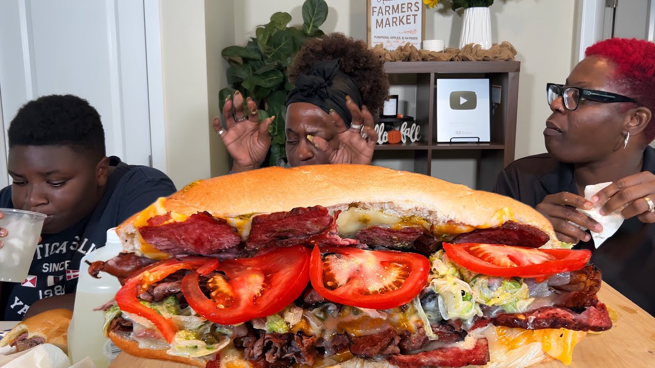 DO IT NOW!| QUIZNOS HOT OVEN ROAST BEEF & PASTRAMI SANDWICH| MUKBANG EATING SHOW!