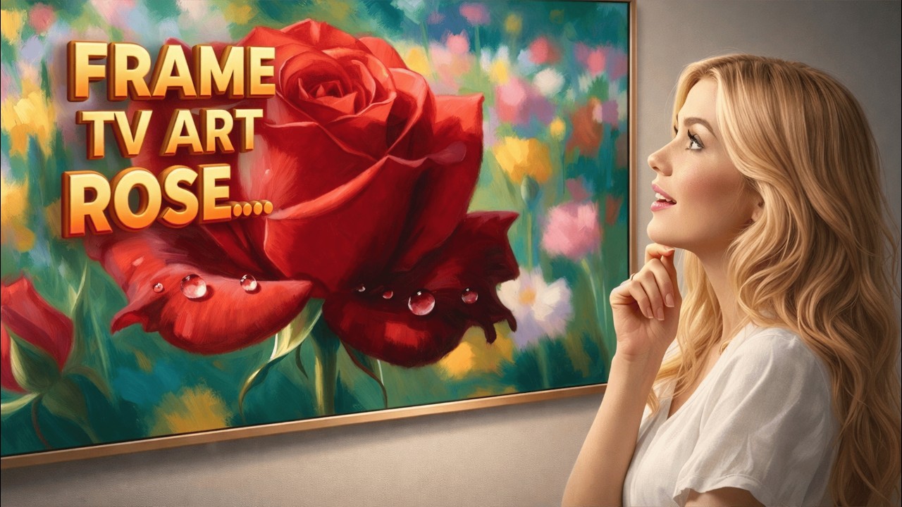 Red Rose 4K  Romantic Frame TV Art Elegant Samsung Frame TV Art Mode