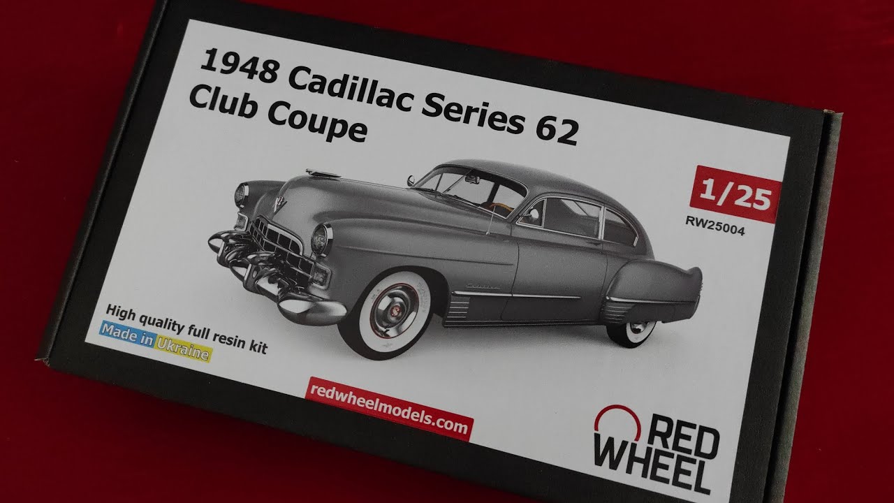 Cadillac 1948 Club Coupe 1:25 RED WHEEL Unboxing