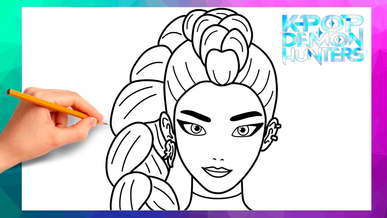 How to draw Rumi easy | KPop Demon Hunters Drawing