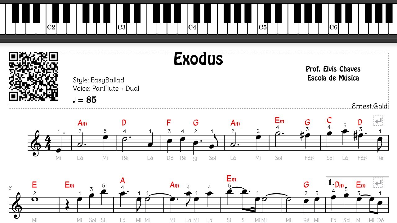 🎼 Exodus - 228 - Ernest Gold - Tutorial Partitura Fácil