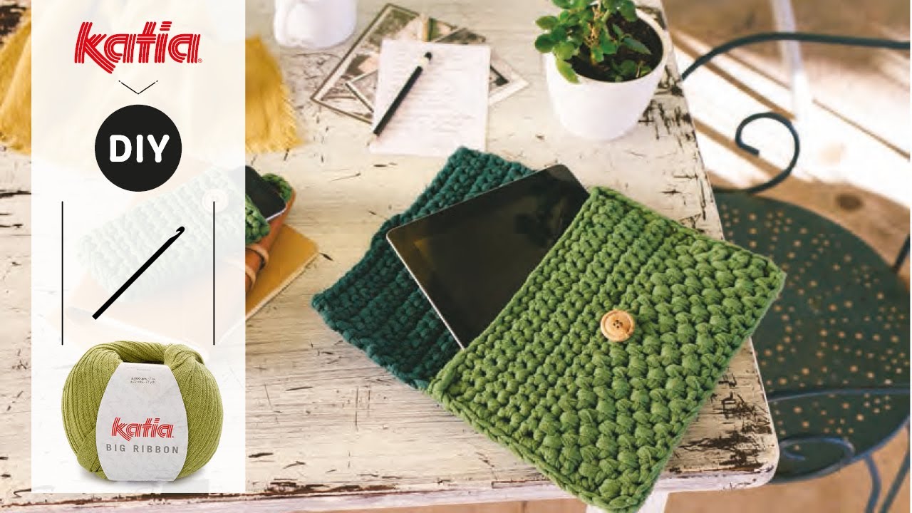 Crochet para Principiantes ✨ Funda de ganchillo para tablet con Big Ribbon