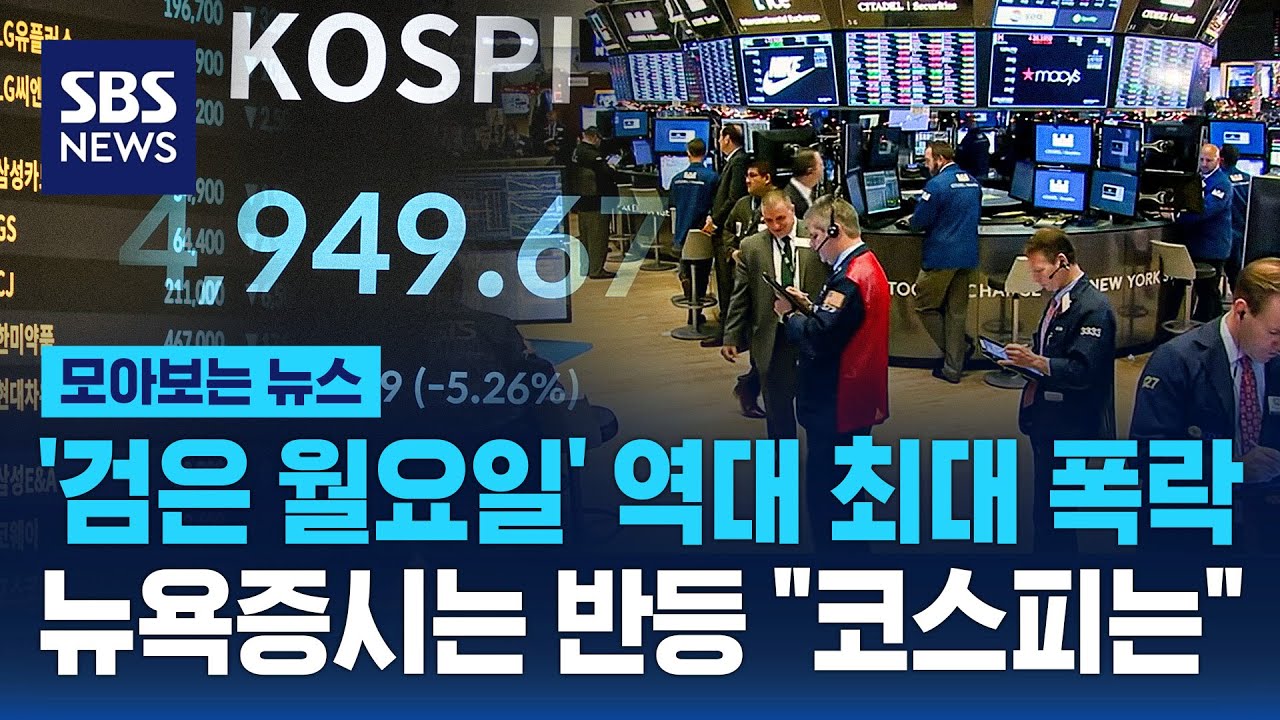 '검은 월요일' 역대 최대 폭락...뉴욕증시는 반등 