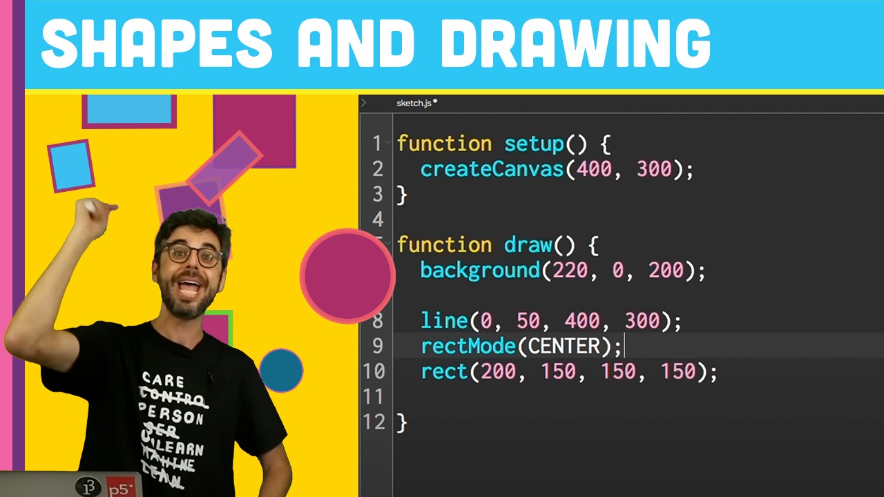 Drawing Shapes in p5.js for Beginners (1.3)