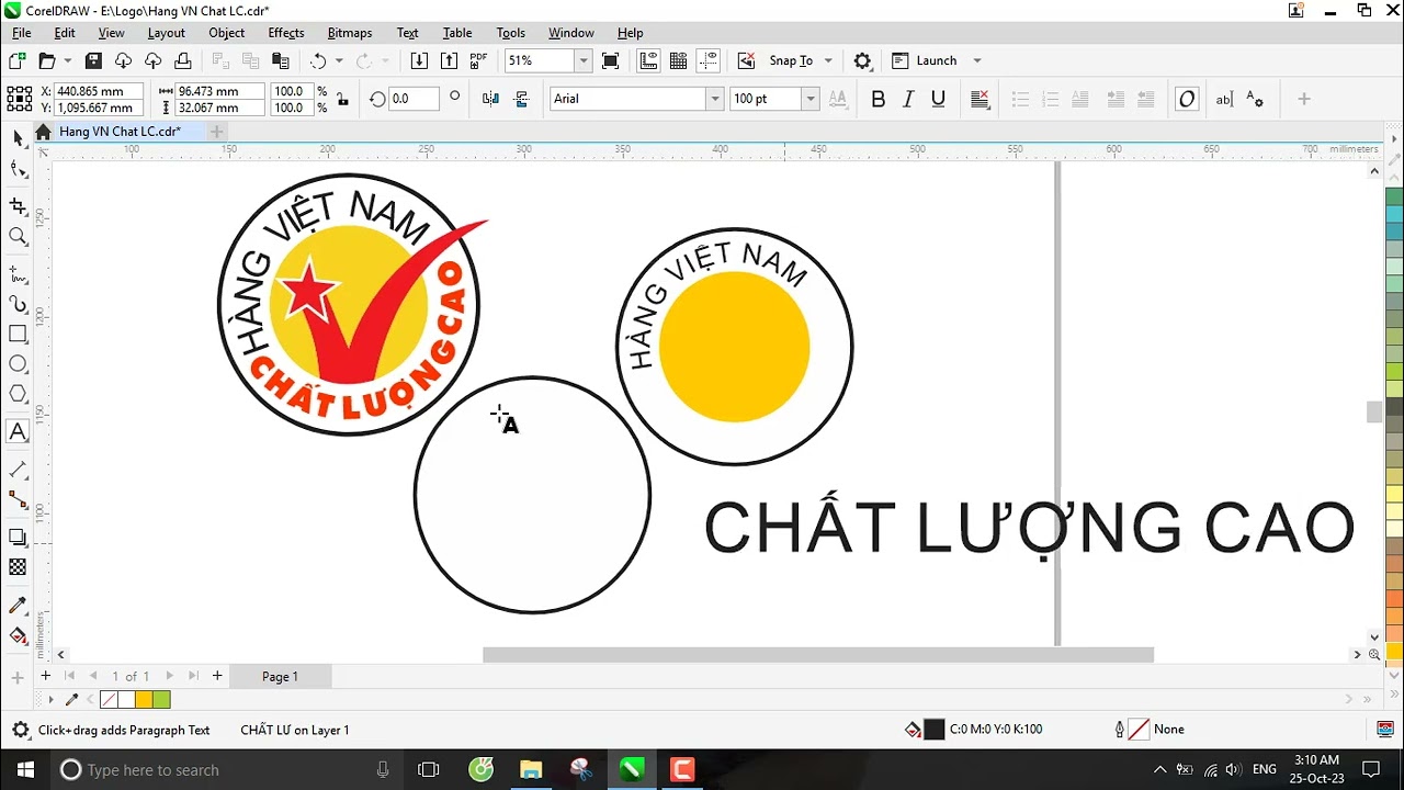 Hướng dẫn vẽ logo H&agrave;ng việt nam chất lượng cao