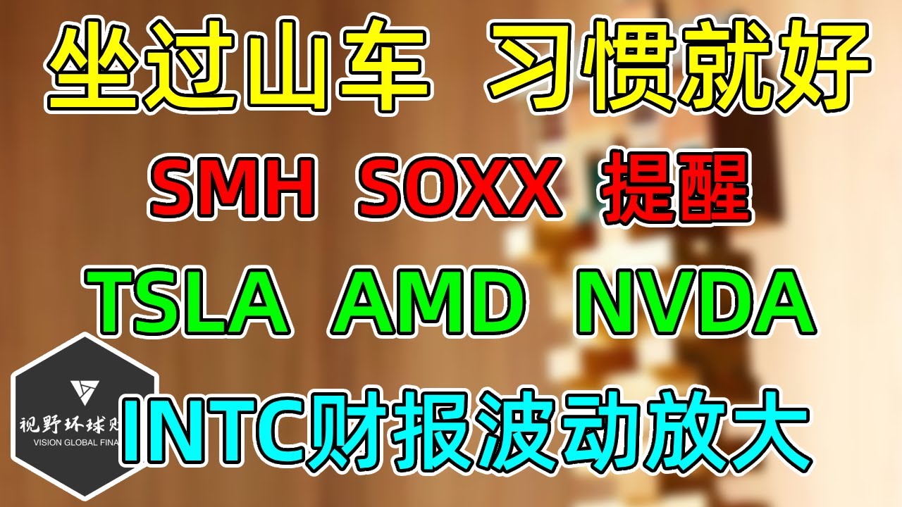 美股 日内过山车，习惯了就好！TSLA、AMD，NVDA！SOXX、SMH技术风险累积！