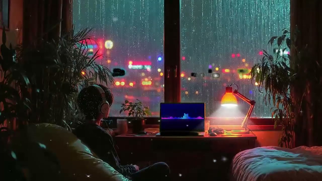 Lonely Bedroom Lights & Gentle Rain 🎹💡🌧️