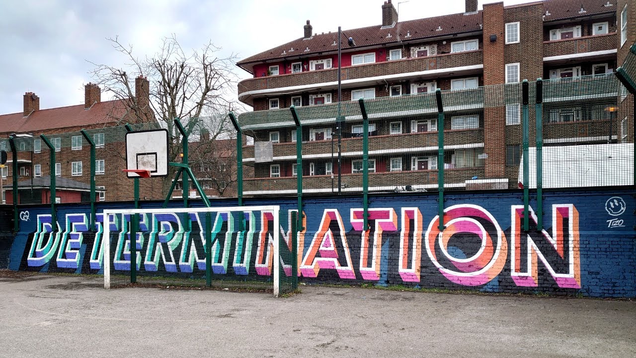 Trapped in Zone One | Determination Mural in Tower Hamlets
