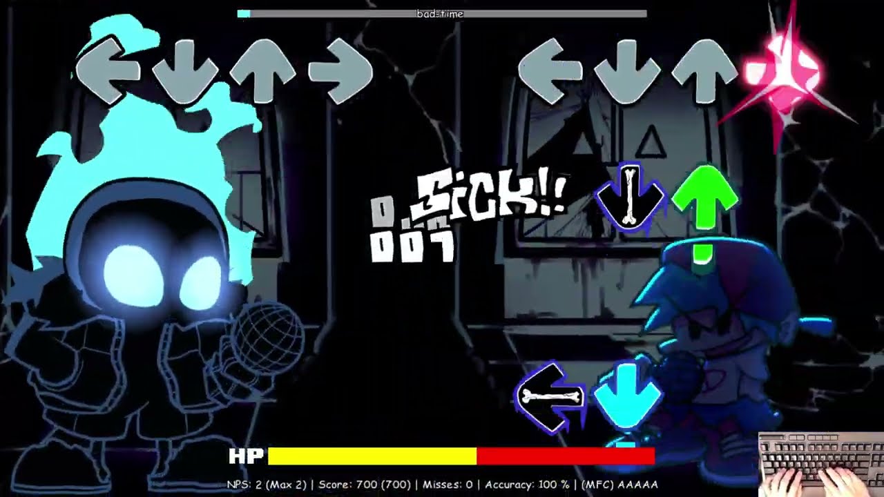 FNF Indie Cross Sans - Bad Time (Nightmare) (4k)