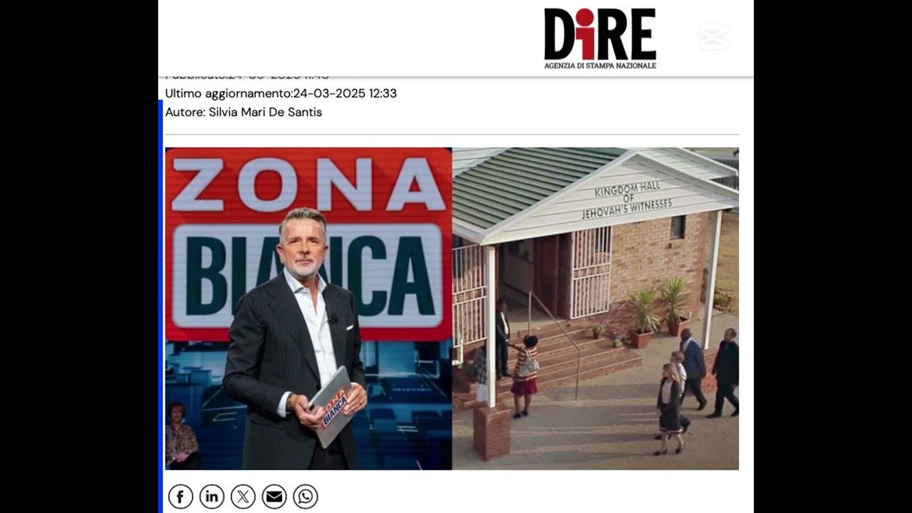 Agenzia DiRE | I Testimoni di Geova contro Zona Bianca: 