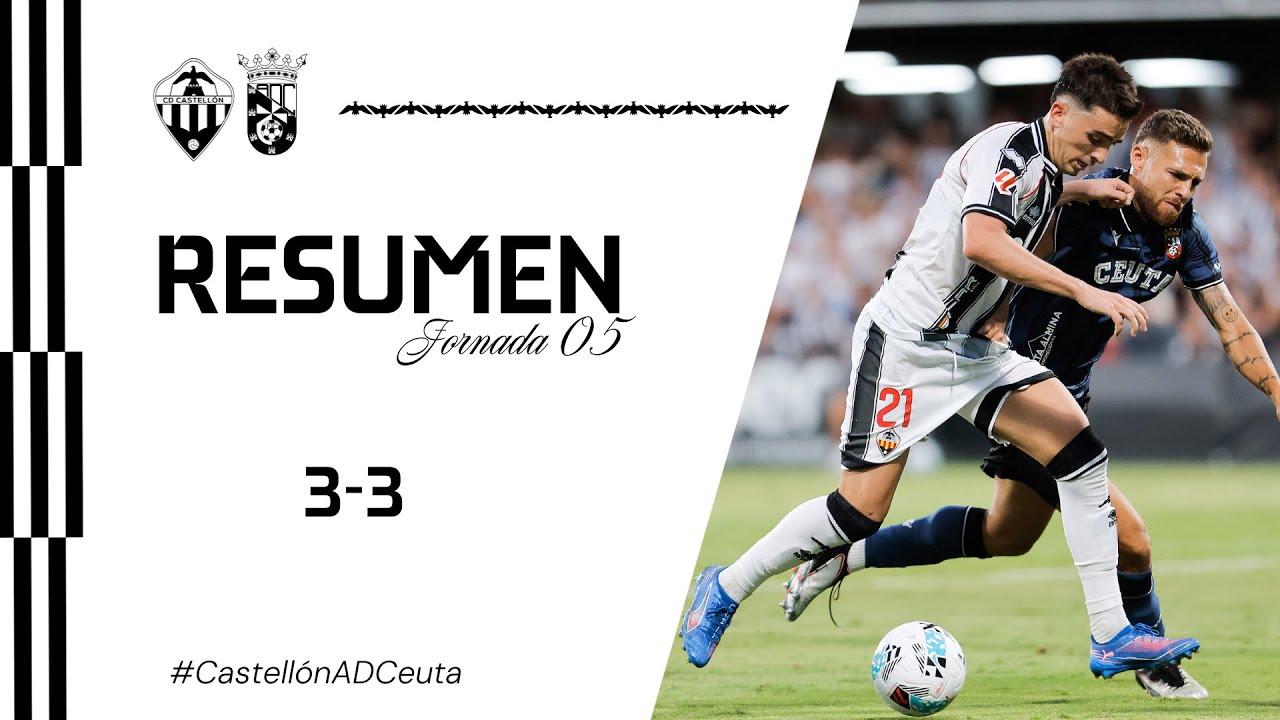 Resumen J05: CD Castell&oacute;n 3-3 AD Ceuta FC (14-09-2025)