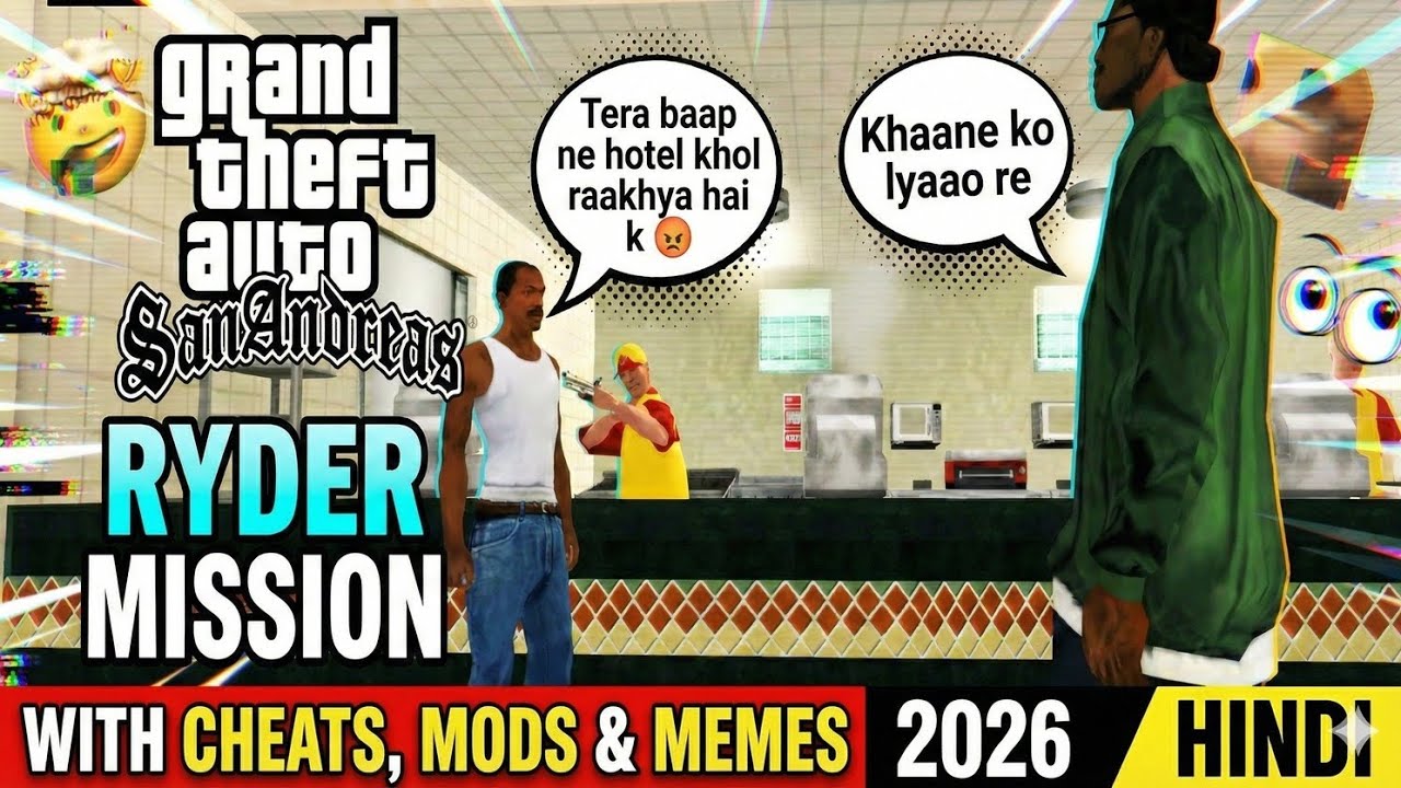 GTA San Andreas Mission#2 Ryder (With Cheats,Mods And memes 2026) || Hindi/Urdu