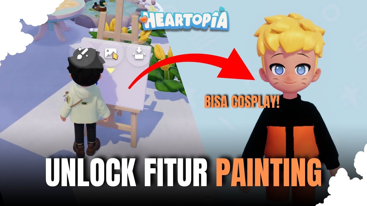 Cara Custom Baju & Bisa Cosplay NARUTO di Heartopia! (Unlock Painting Mode Level 14)