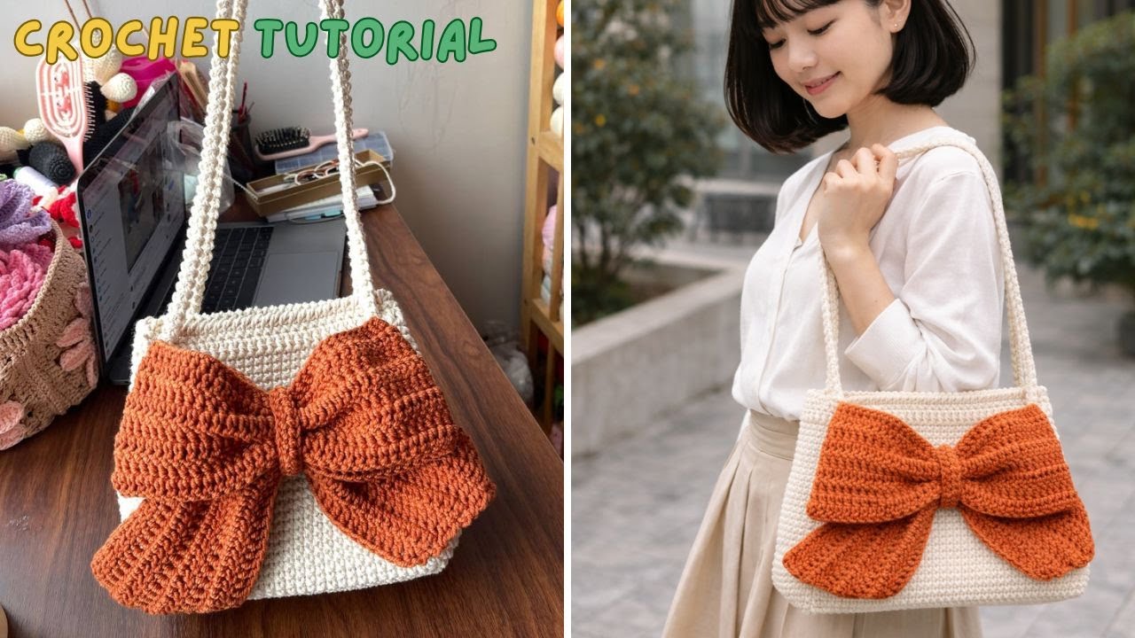 Crochet Handheld Bow Bag Tutorial | Elegant Handmade Clutch Bag Step by Step