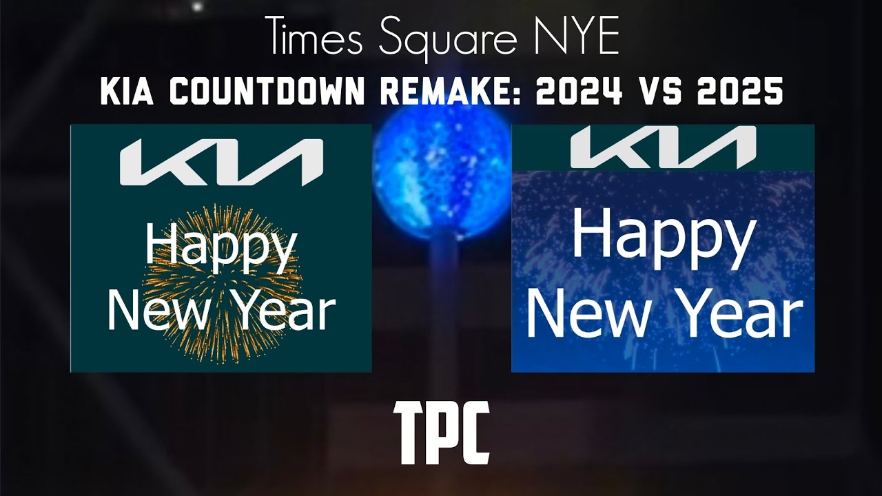 Times Square new year countdown remake: Kia 2024 vs 2025
