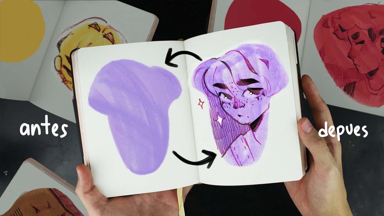 INTENTÉ IMAGINAR PERSONAJES EN MANCHAS RANDOM | (Karin Markers)