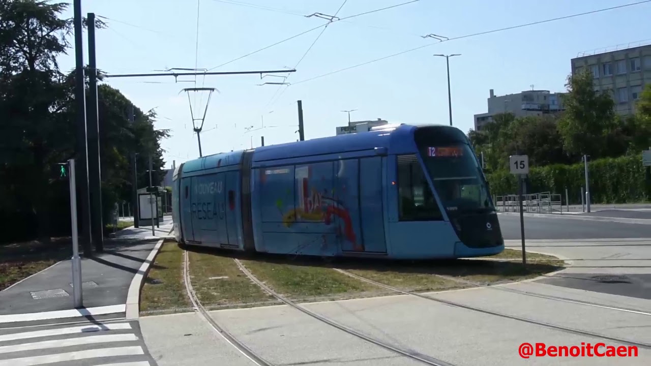 Tramways dans les rues de Caen le 11 juillet 2019