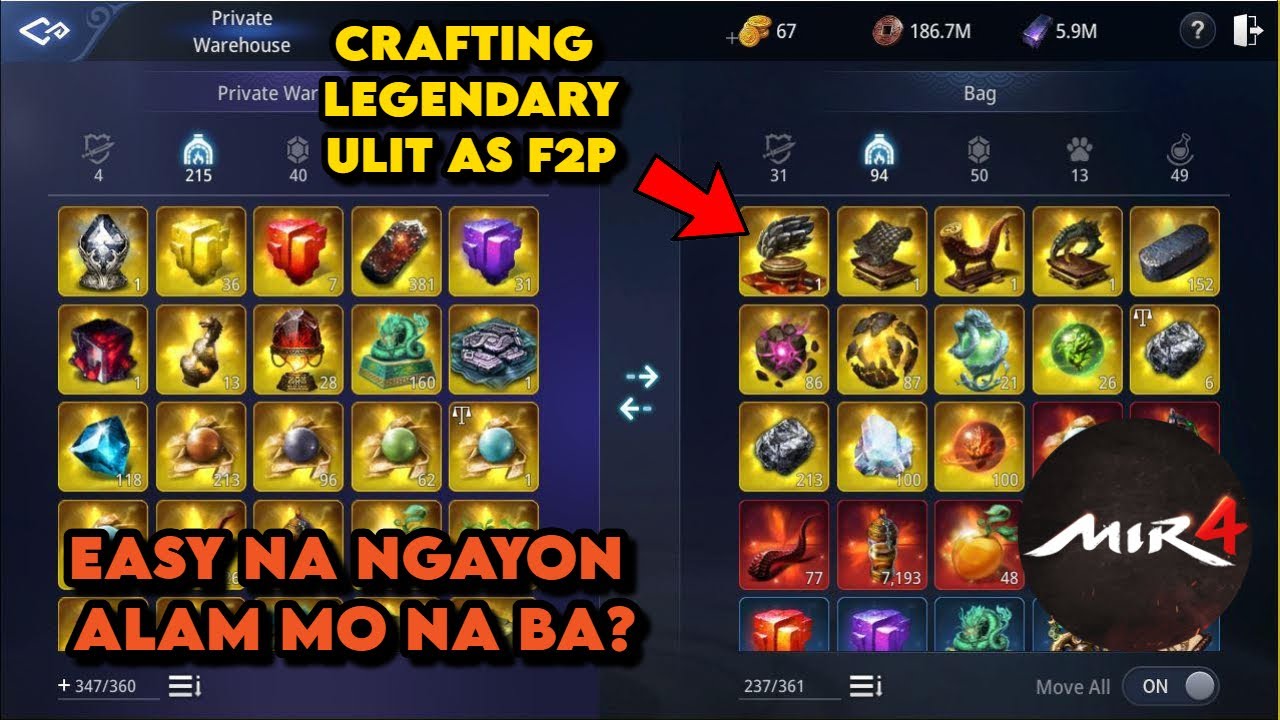 MIR4 - PAANO NAPABILIS CRAFTING NG LEGEND ANG F2P NOOD KA DIN PARA ALAM MO NA