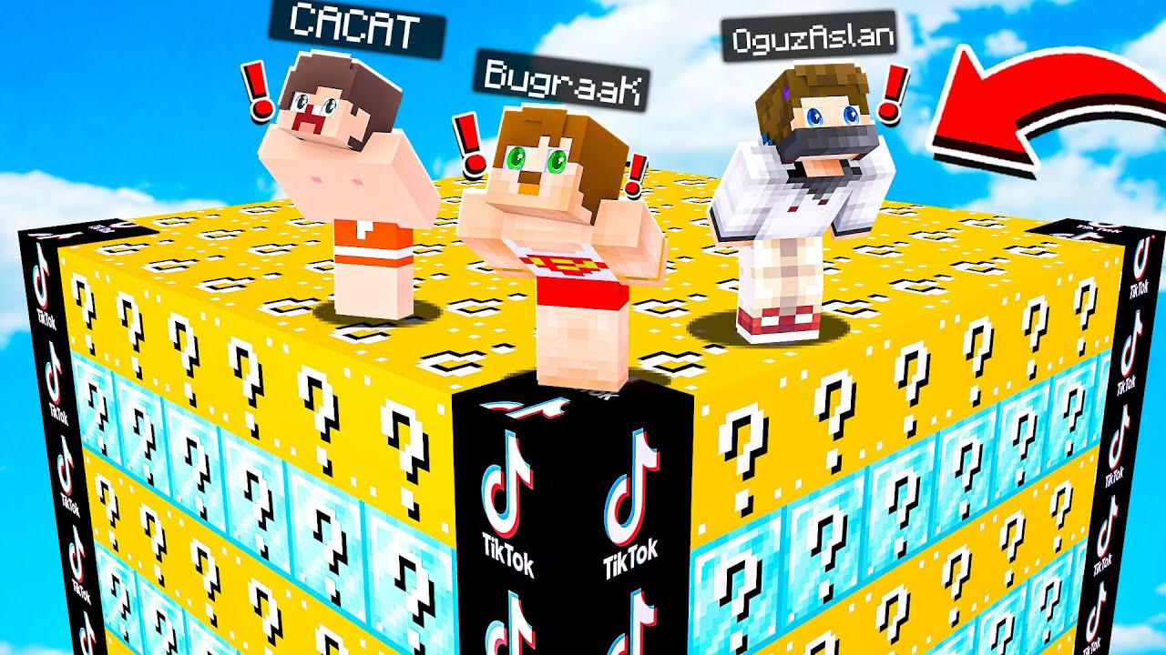 TİKTOK ŞANS BLOKLARI YARIŞI - Minecraft w/ Oğuz Aslan - Cacat