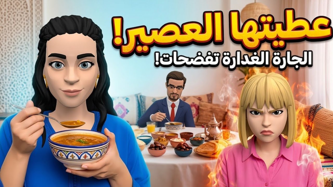 الجارة الغدارة جات تفطر وعينيها فمول الدار 😱 نوارة عطاتها قمعة خلاتها تشعل بحال النار 🔥
