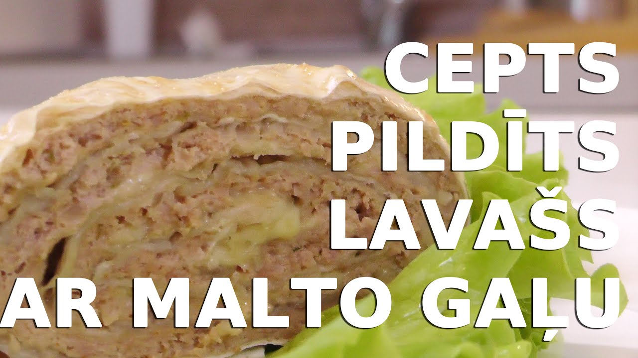 Cepts pildīts lavašs ar malto gaļu
