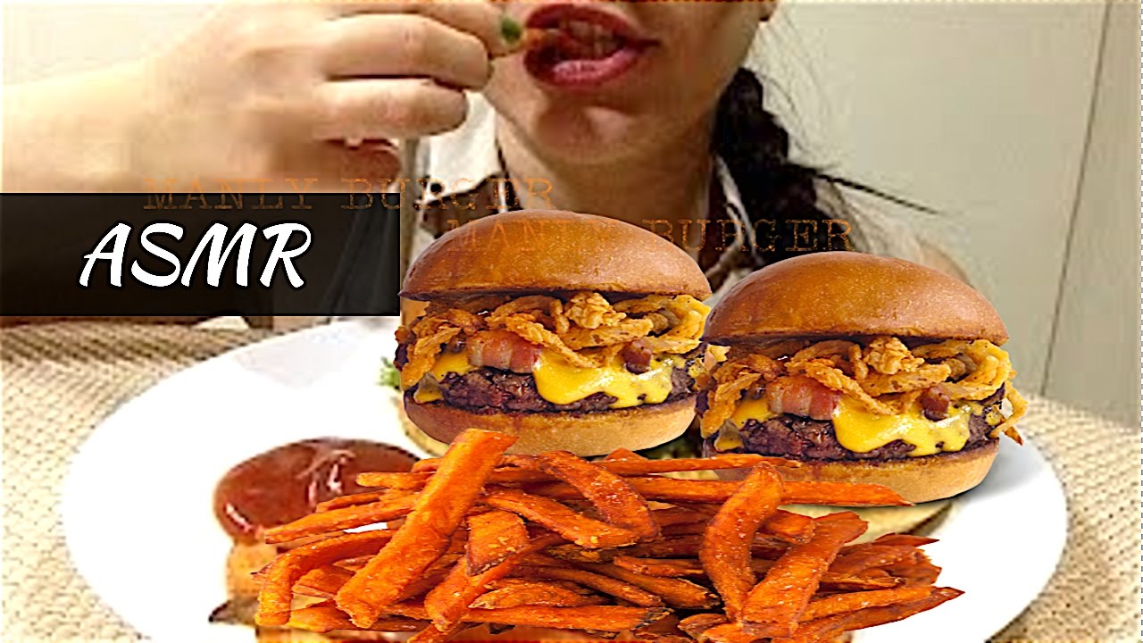 ASMR SUPER MESSY JUICY CHEESE SLIDERS & SWEET POTATO FRIES | Eating Show | MUKBANG | Eating Sounds |