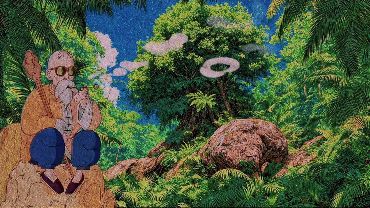 🌴SuperChill Reggae Mix 💨 Relaxing Reggae Vibes ✌️Master Roshi Chilling On A Rock Smoking Visual