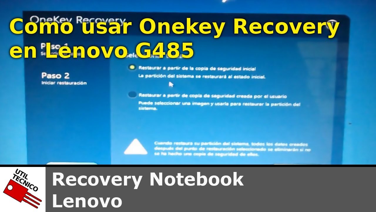 Como usar Onekey Recovery en Lenovo G485