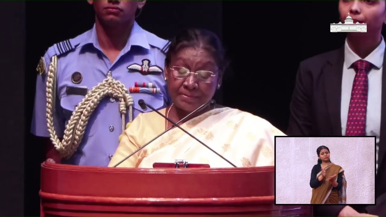 President Droupadi Murmu addresses the Akshaya Patra’s 5 billion meals commemoration event at RBCC