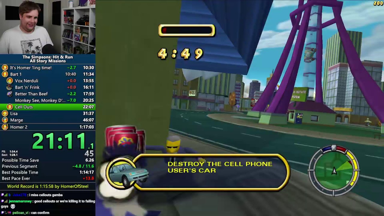 Simpsons: Hit & Run All Story Missions Speedrun