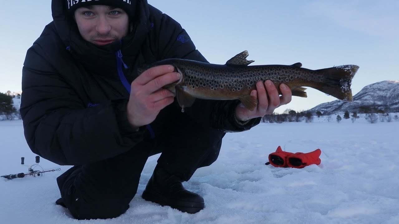 Isfiske Etter Ørret - Telttur til Nytt og Veldig Bra Vann