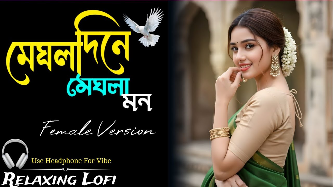 Meghla Dine Meghla Mon (Female Version) | মেঘলা দিনে মেঘলা মন | Bangla Sad | Bengali Lofi Song