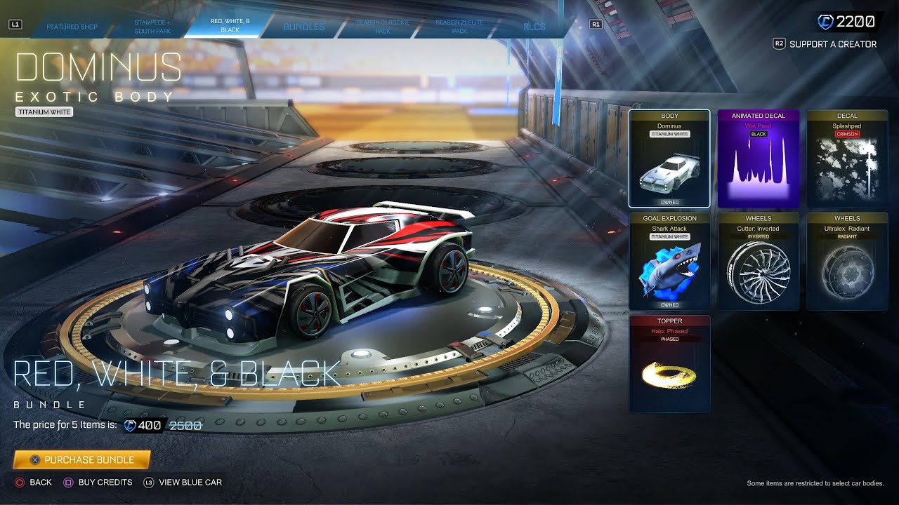 **NEW** INSANE Red, White, and Black Bundle In Rocket League!!