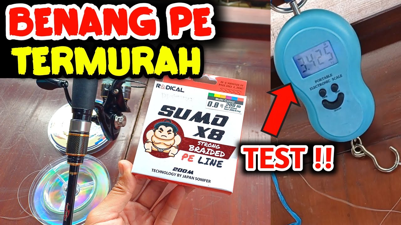 TEST‼️ Benang PE kecil tapi kuat ?? Benang PE termurah Radical Sumo X8