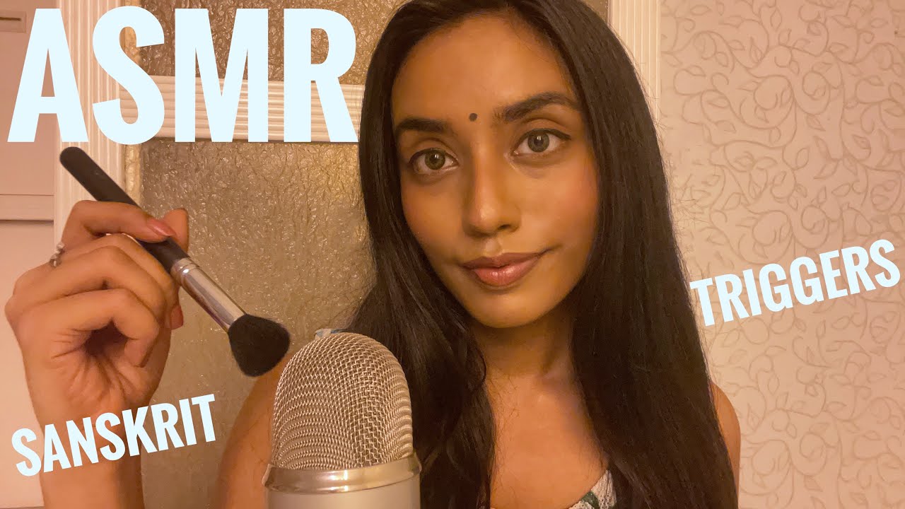 Indian ASMR ~ Teaching You Sanskrit 🙏🏻 | Indian Accent, Mic Brushing, Whispering, Trigger Words 🤍