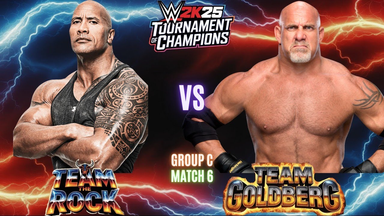 Team The Rock vs Team Goldberg | WWE 2K25 Tournament of Champions | Group C | Match 6 |