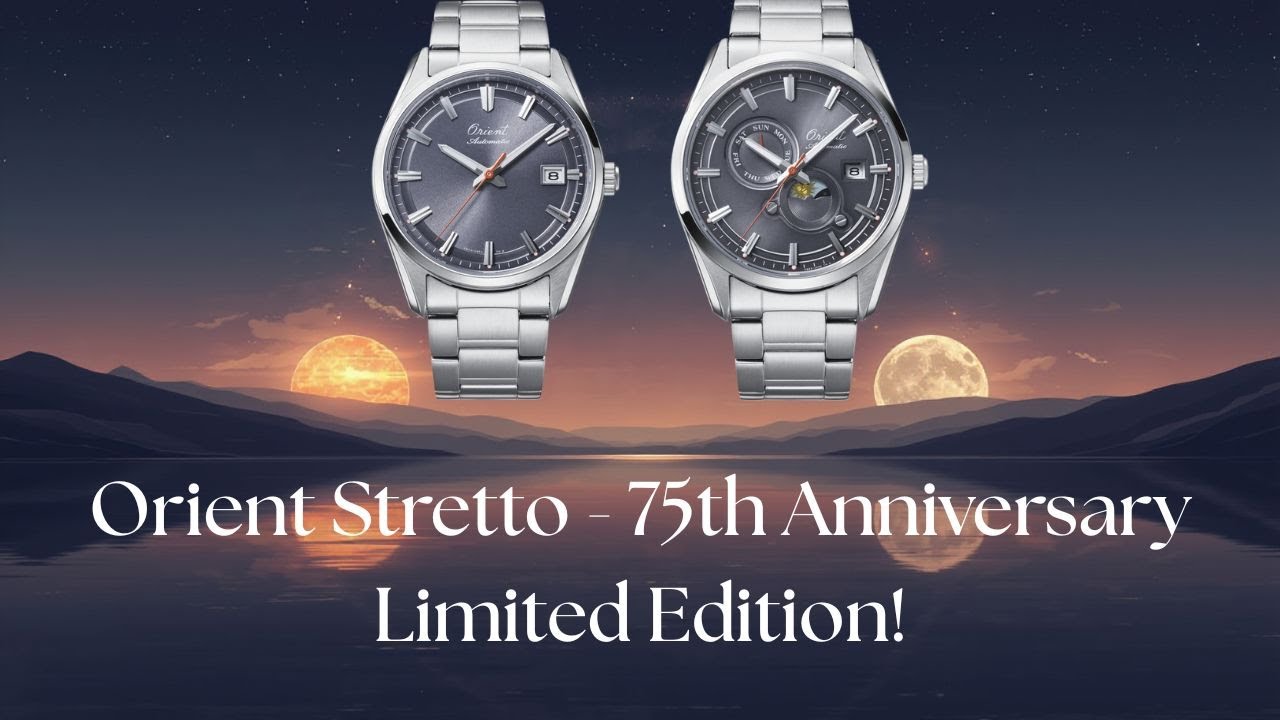 Смотрите обзор часов Orient Stretto Sun & Moon and Date, выпущенных к 75-летию компании!