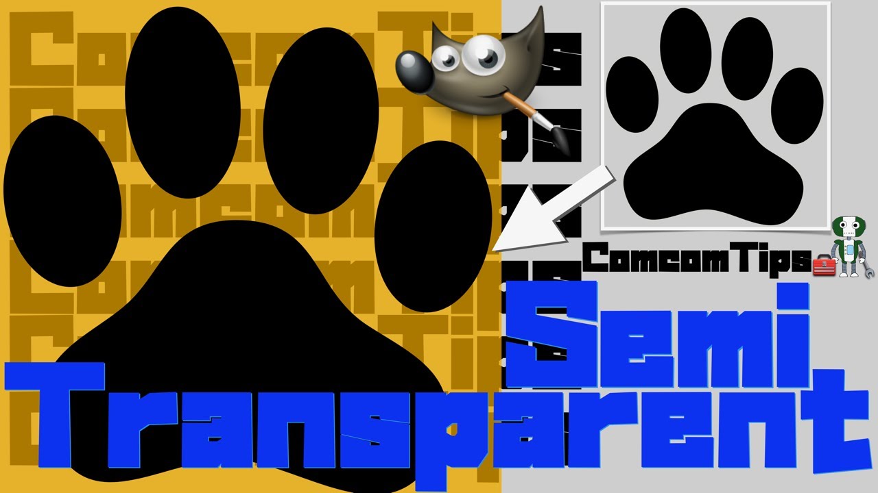 🌀Gimp Tutorial : How to make a semi transparent image by Gimp / Cut in square. Remove a background.