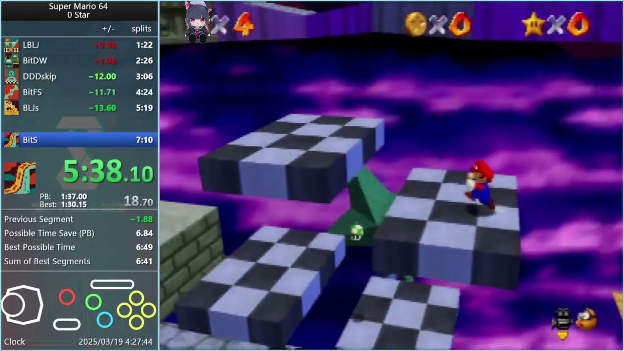 Super Mario 64 0star Speedrun 6:51 by Everchix