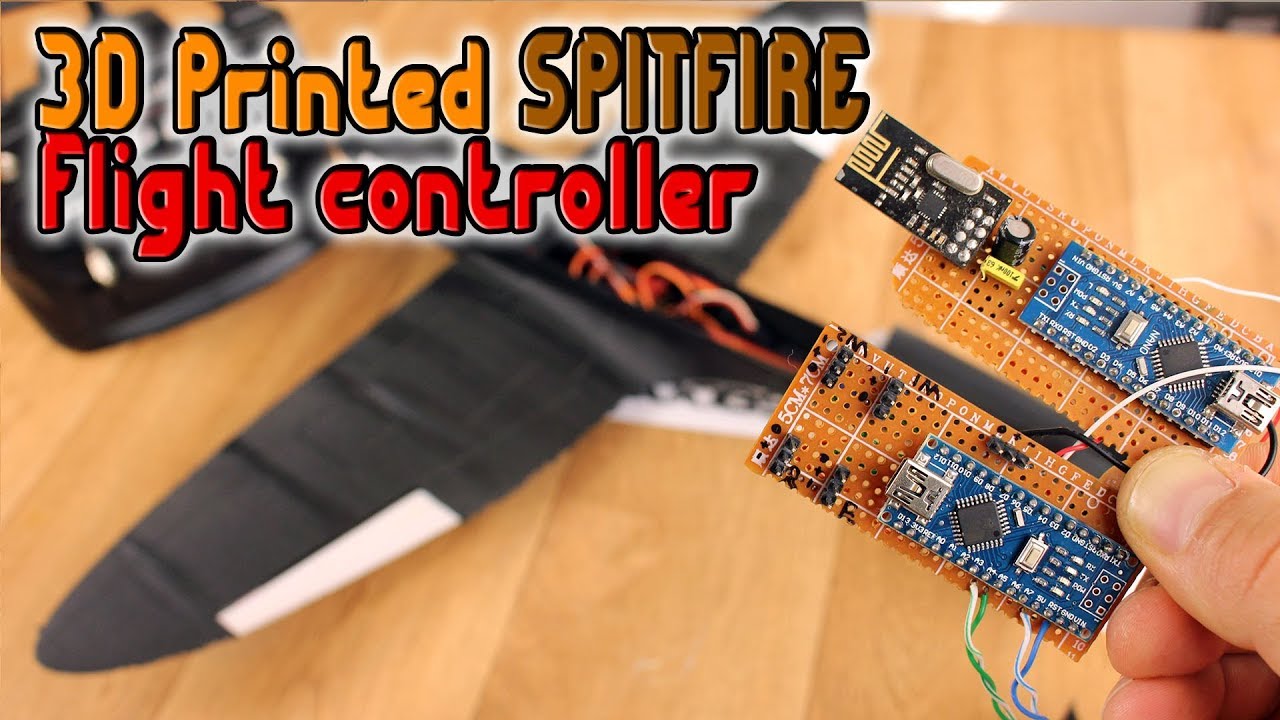 3D printed Spitfire plane - NRF24 Receiver + Multiwii + MPU6050