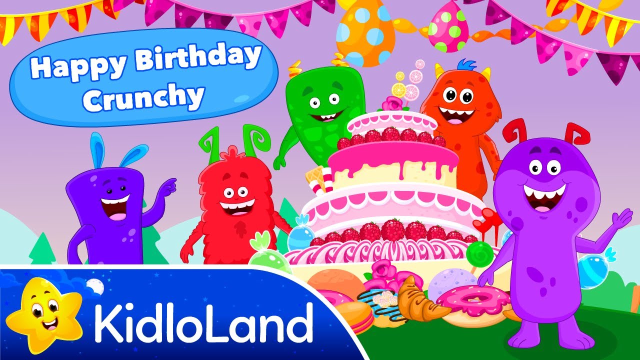 Crunchy's Birthday Party | Kids Shows | Funny Cartoon for Kids | KidloLand Chomping Monsters