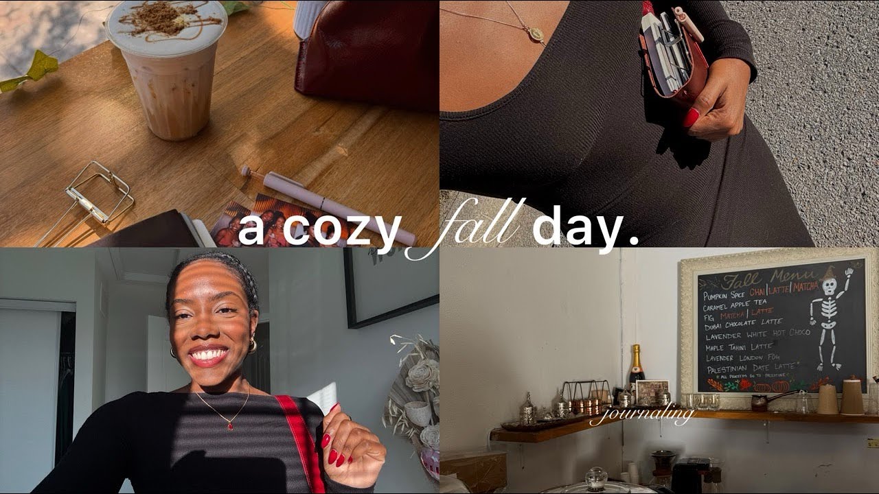 a cozy fall vlog | journaling at a cafe
