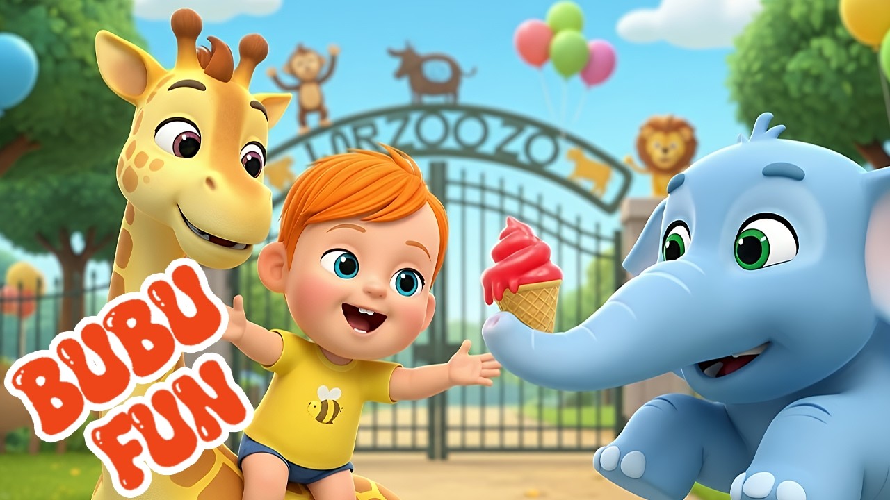 Wheels On The Bus With Animals | Animal Song | Nursery Rhymes & Kids Songs | @BuBufun