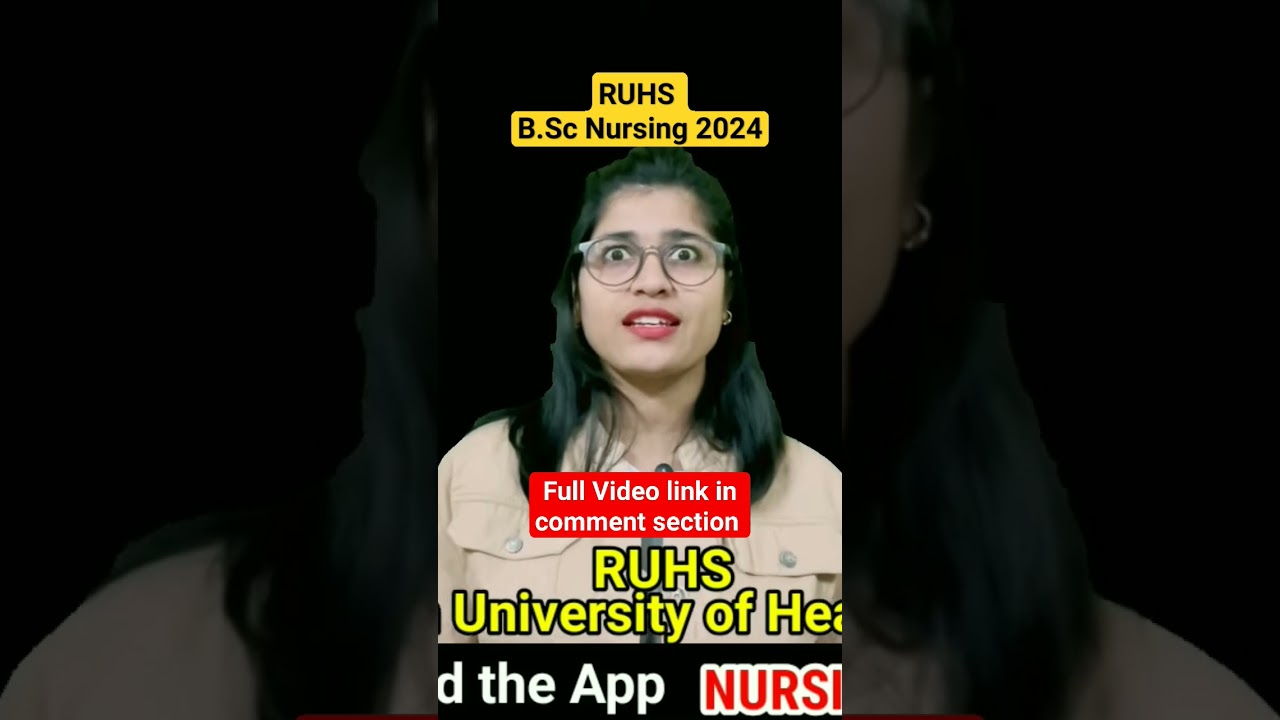 RUHS Bsc Nursing Entrance Exam 2024 