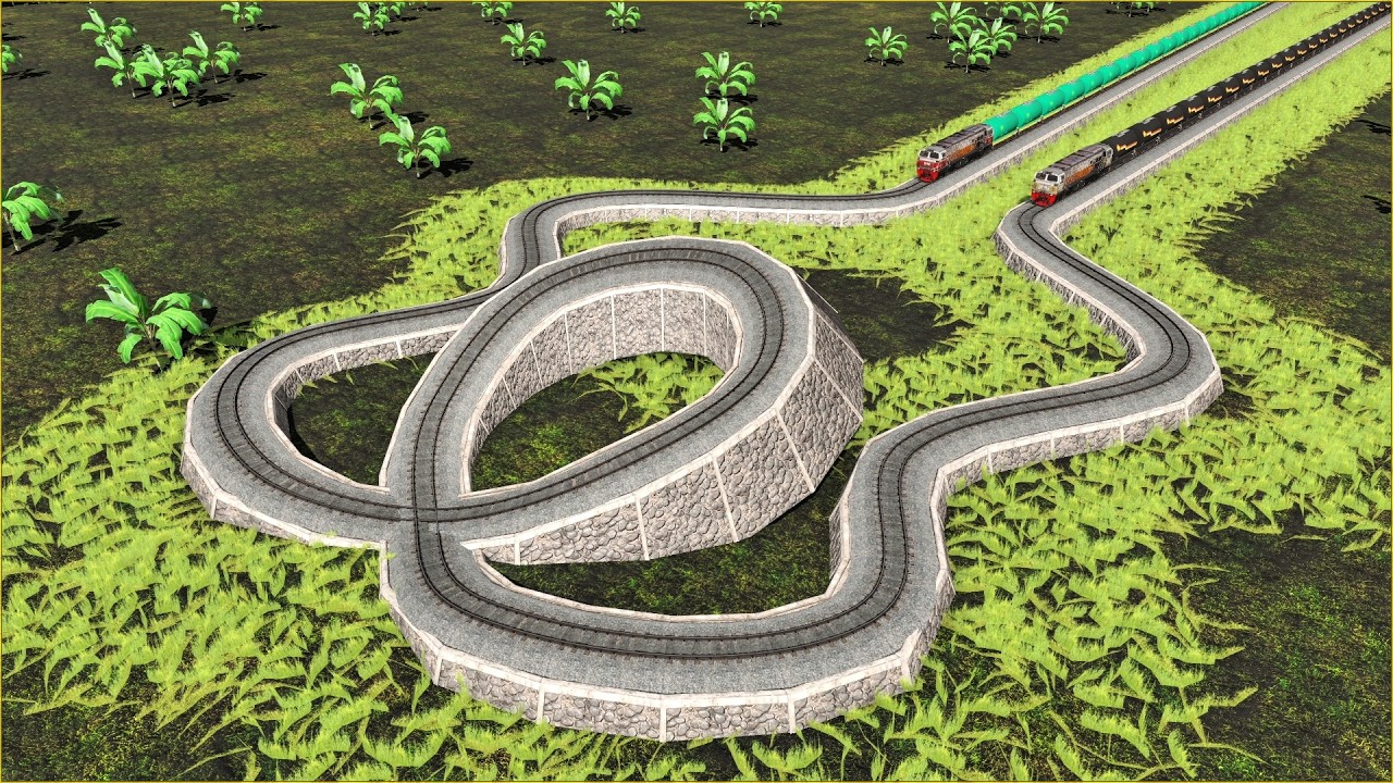Three Extreme U-Turn Train Tracks‼️Trhilling Train Tracks🚦Trainz Simulator 2019