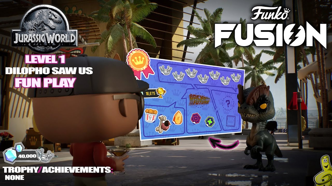 Funko Fusion: Jurassic World / Level 1 Dilopho Saw Us FUN PLAY - HTG
