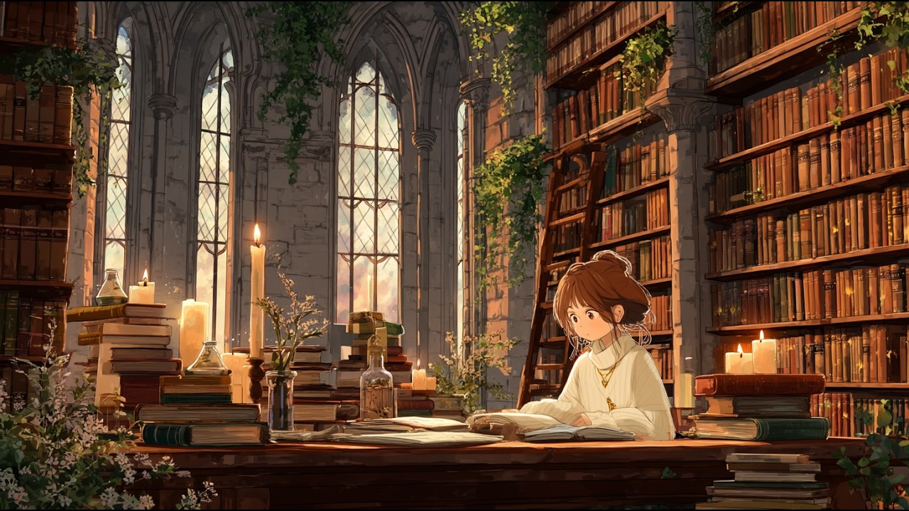 A Spring Morning in the Twilight Library 🌿 | Lofi & Ambient Music for Reading, Study & Relaxation